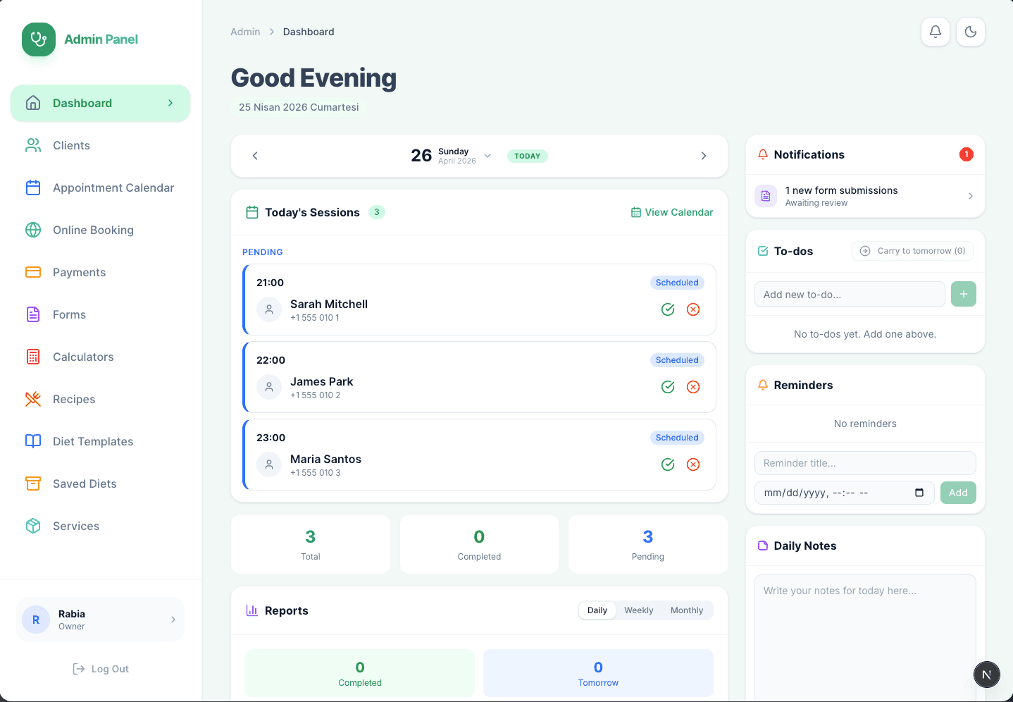 PikanHealth dashboard preview