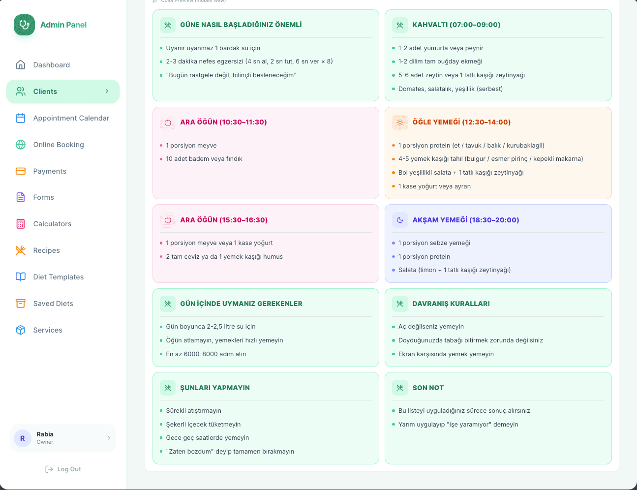 Planning & Nutrition